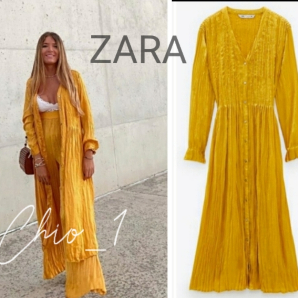 ZARA Wrinkle Look Mustard Bloggers Favorite